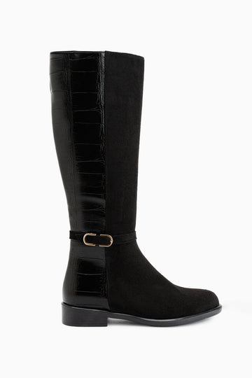 Essie Black Suede Buckled Women’s Boots