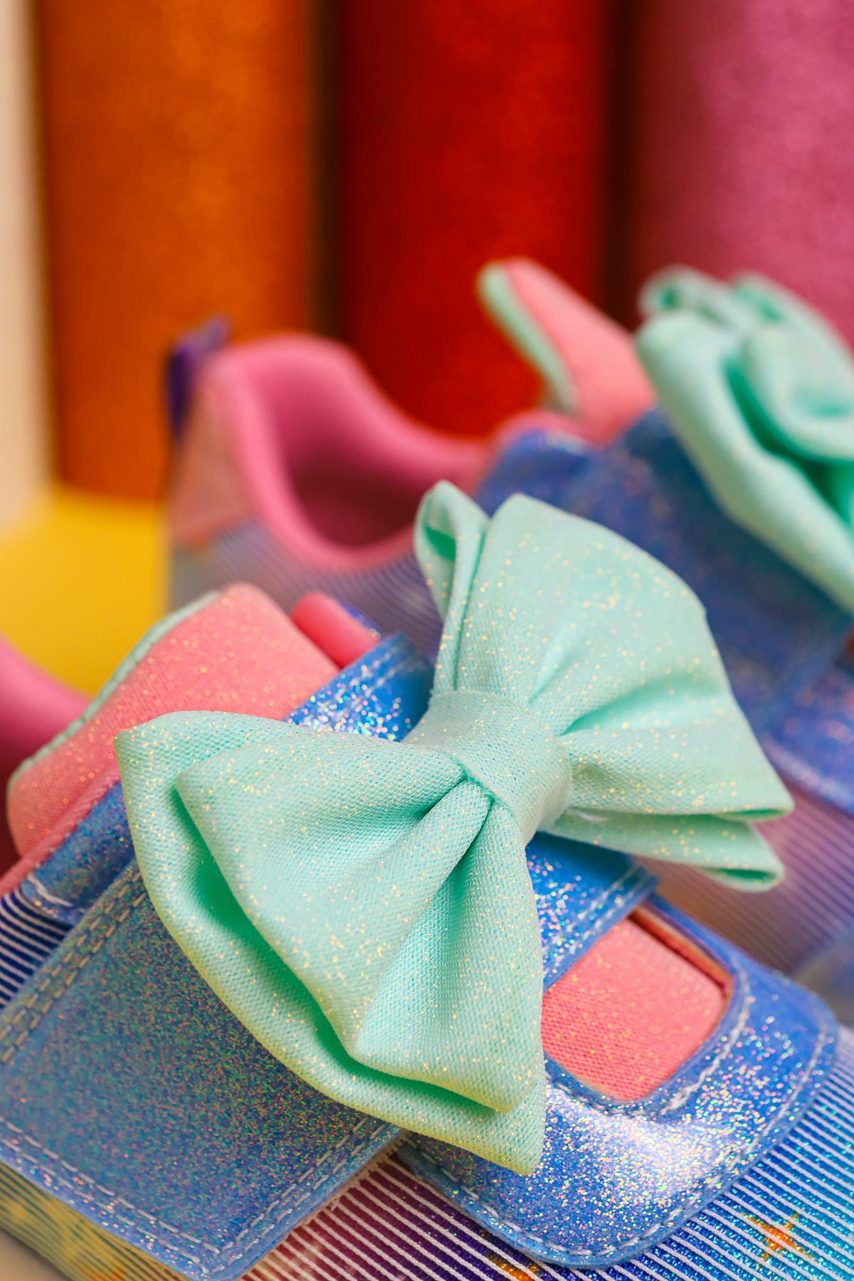 Gaia Blue Kids' Sport Shoes with Bow Detail and Light-Up Features