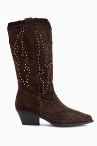 Neira Genuine Leather Brown Summer Western Women’s Boots
