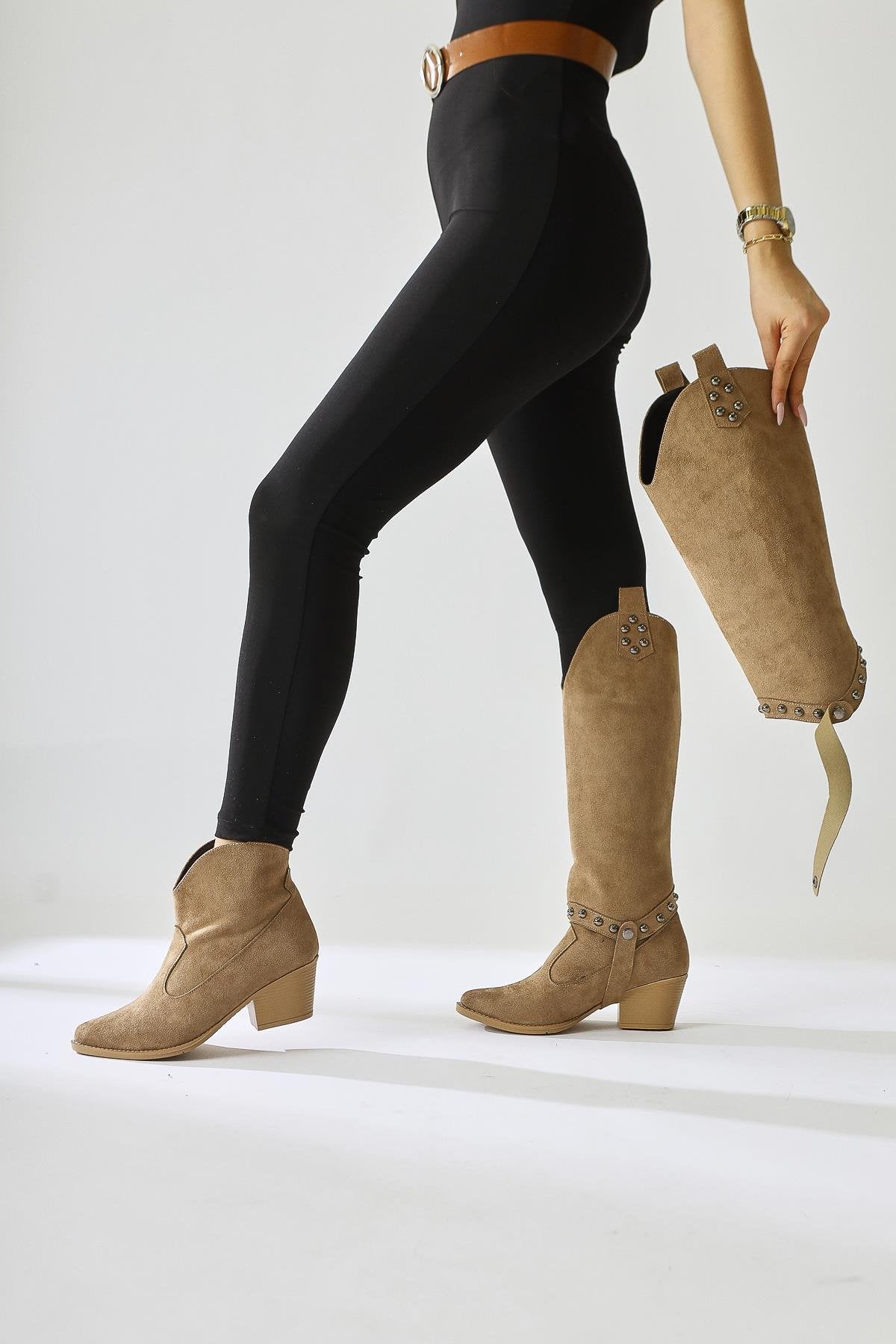 Caarina Mink Suede Boot with Removable Tassels