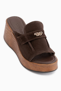 Roxana Brown Stone Detailed Women’s Wedge Sandal