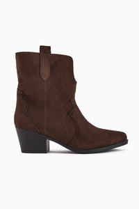 Erica Coffee Suede High Heel Western Women's Boot