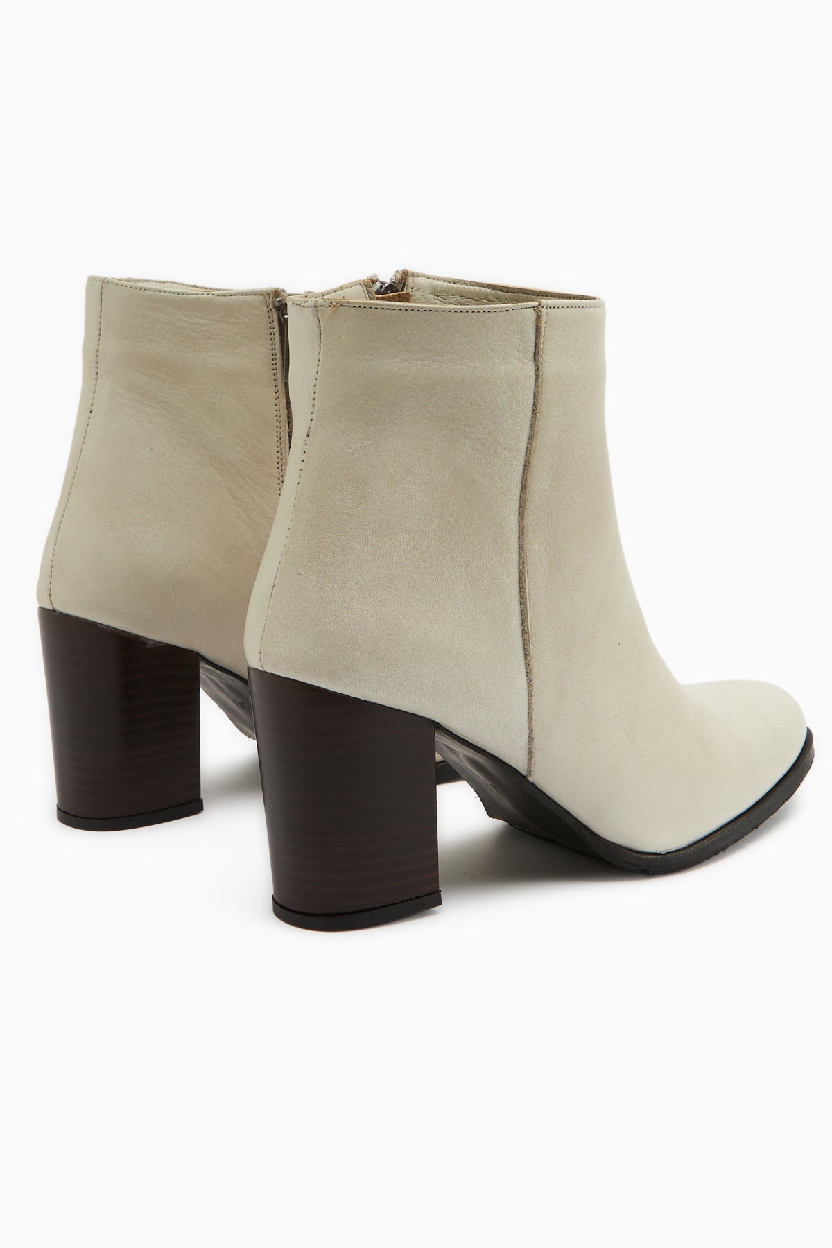 Teres – Genuine Leather Beige Heeled Boot (Women)