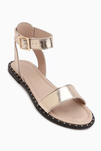 Winona Genuine Leather Gold Buckled Women’s Sandal