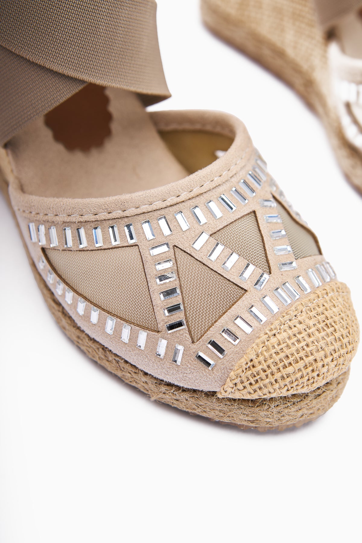 Meliza Vizon Elasticated Straw Bottom Women's High Heel Sandals