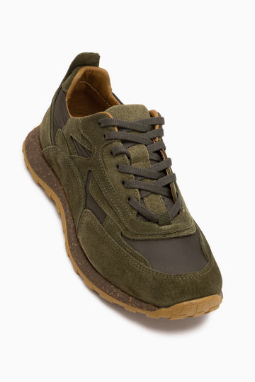 Selena Genuine Leather Khaki Suede Detailed Women’s Sneakers