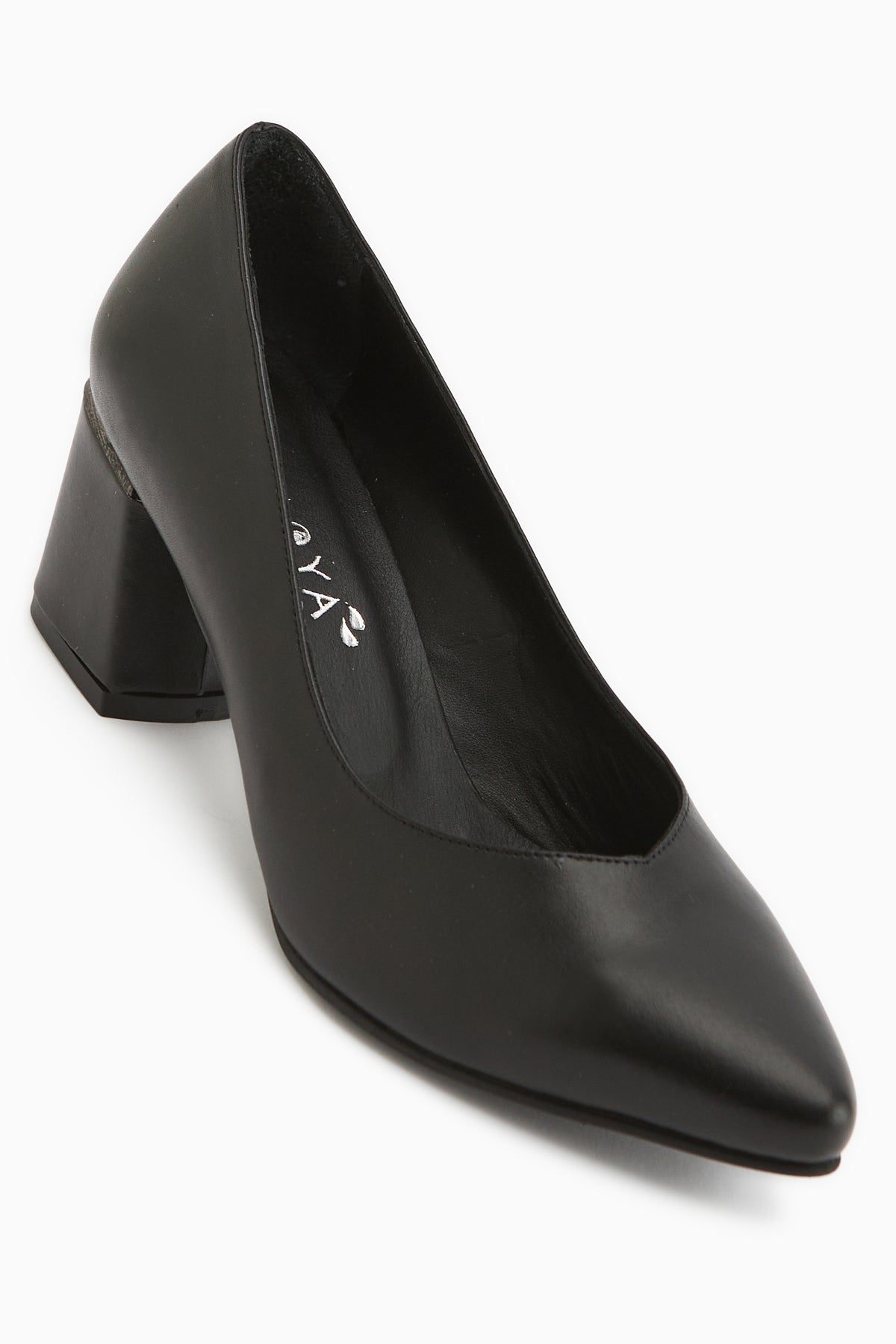 Ferida Genuine Leather Black Thick Heeled Women’s Shoes