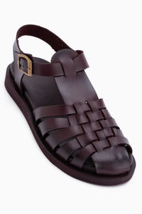 Lindy Burgundy Cage Women’s Sandal