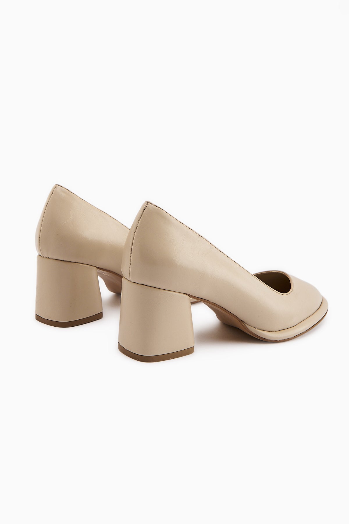 Saina Beige Platform Heeled Women's Shoe