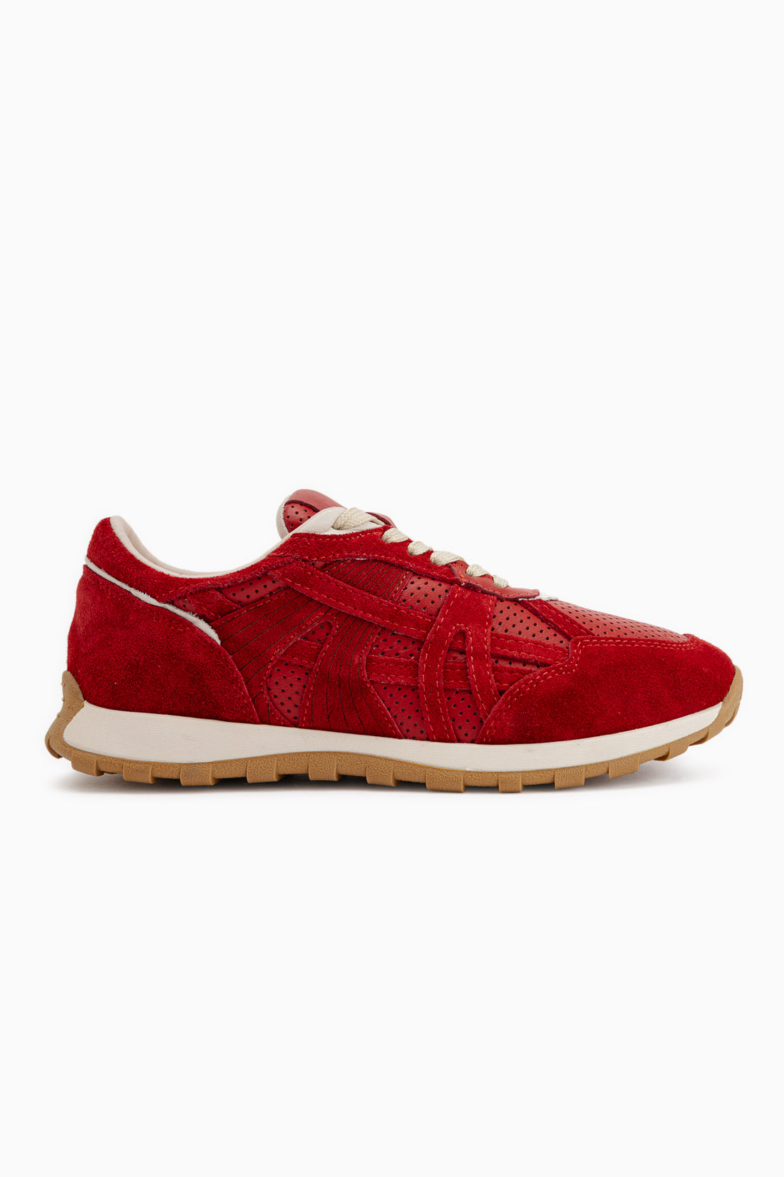 Wendy Genuine Leather Red Suede Mesh Detailed Women’s Sneakers