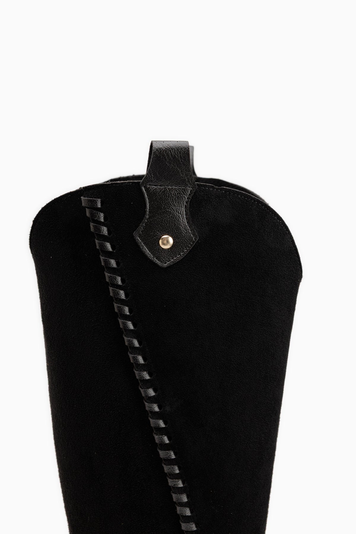 Gertie Black Suede Stitch Detailed Women’s Boots