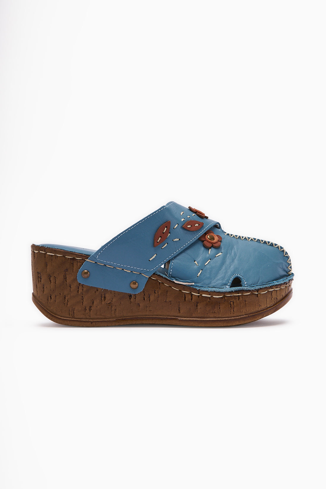 Genuine Leather Alto Wedge Slippers with Vintage Sole Comfort Slippers