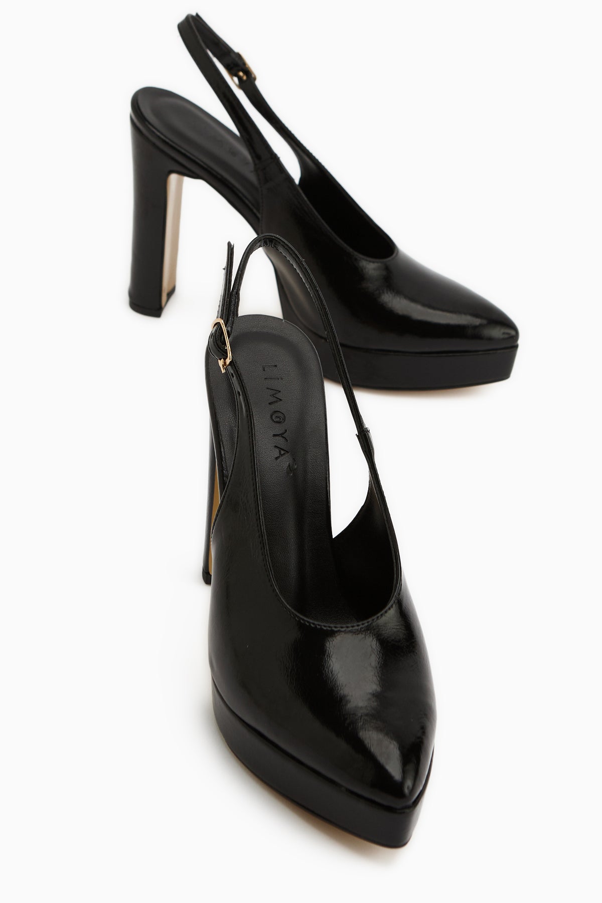 Ramia Black Pointed Toe Platform Heeled Women’s Shoes