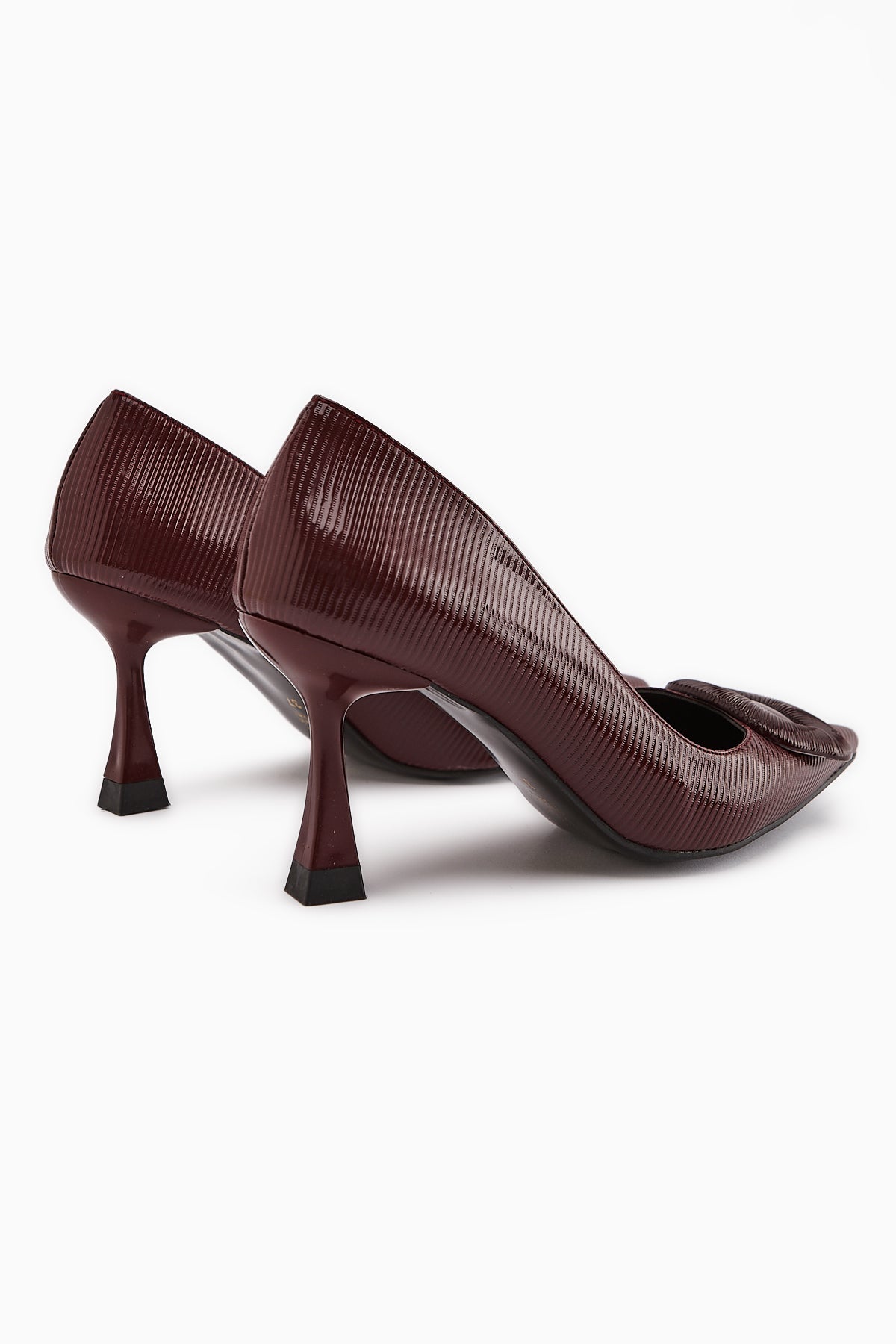 Hiam Women's Burgundy Buckled High Heel Shoe