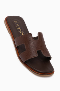 Genuine Leather Rosali Brown Women’s Slippers
