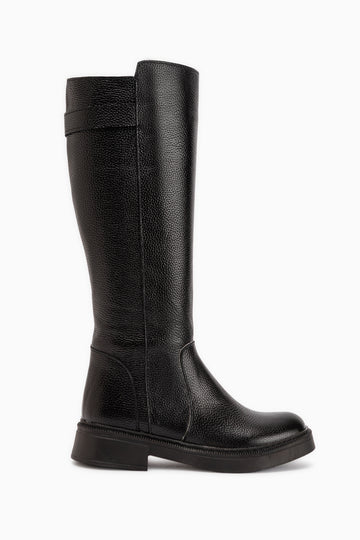 June Genuine Leather Black Women’s Boots