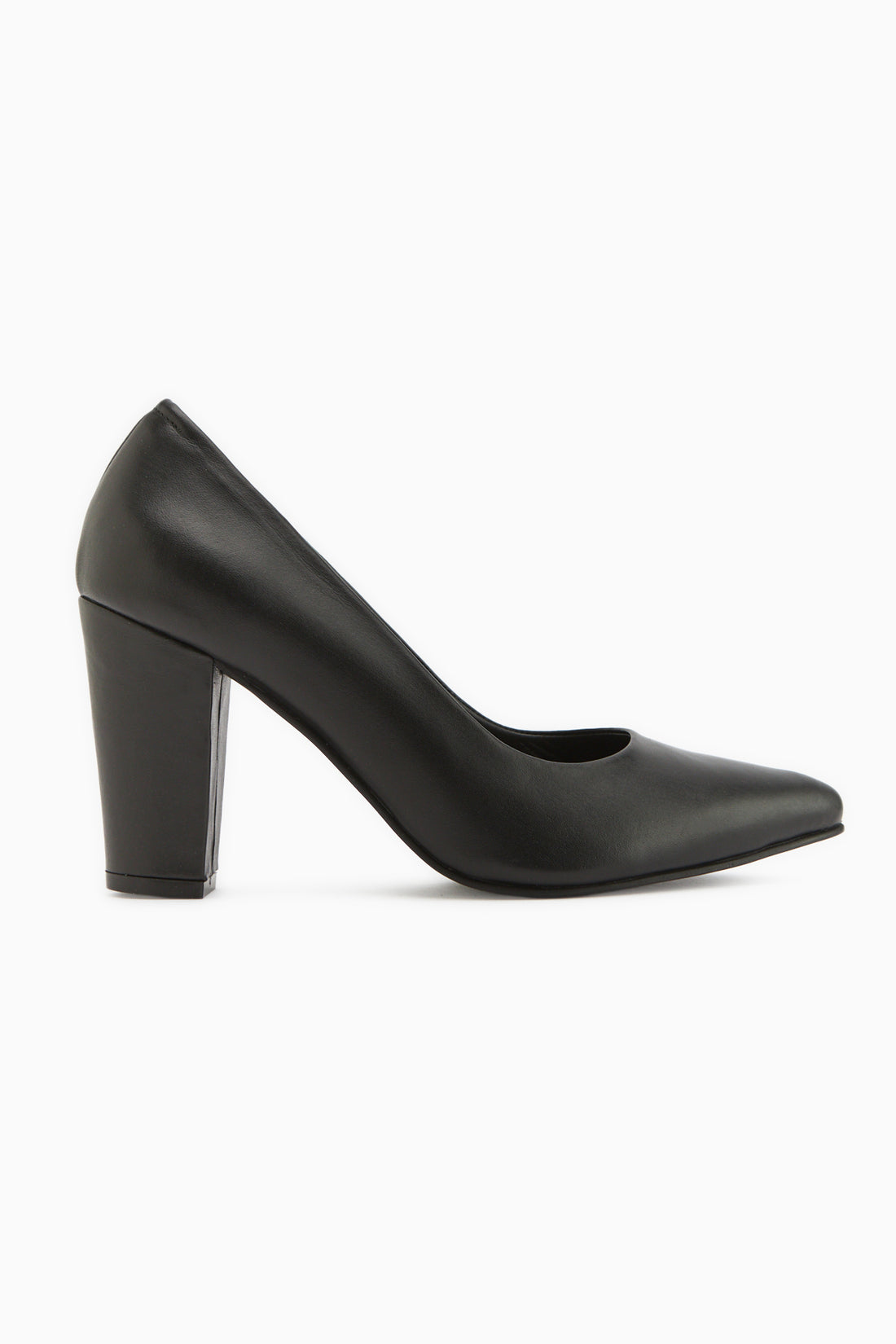 Emily Genuine Leather Black Thick Heeled Women’s Shoes