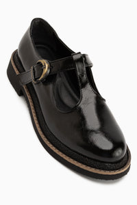 Naila Black Buckled Strap Women’s Loafer Daily Shoes
