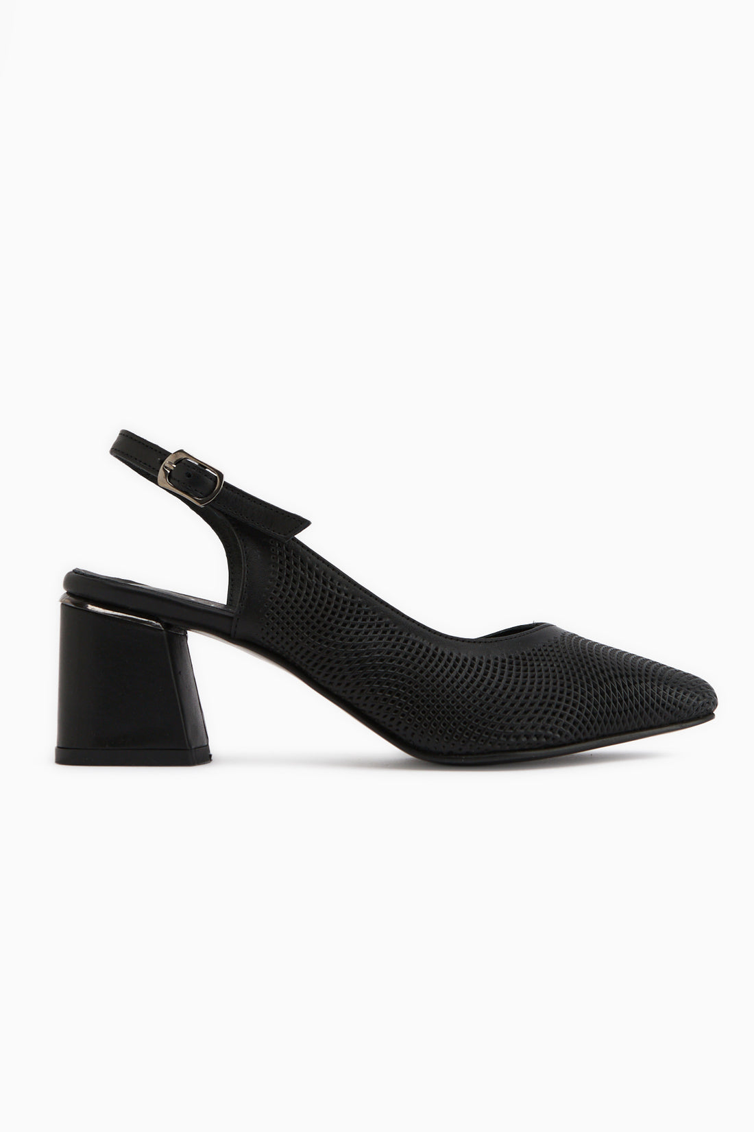 Ravina Genuine Leather Black Heeled Shoes