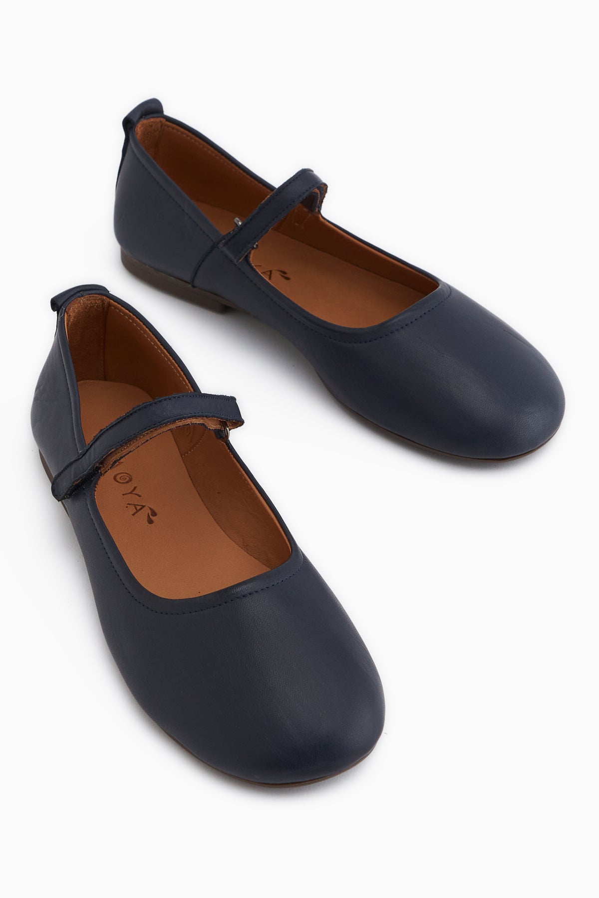 Sally Genuine Leather Navy Strap Women’s Ballet Flats