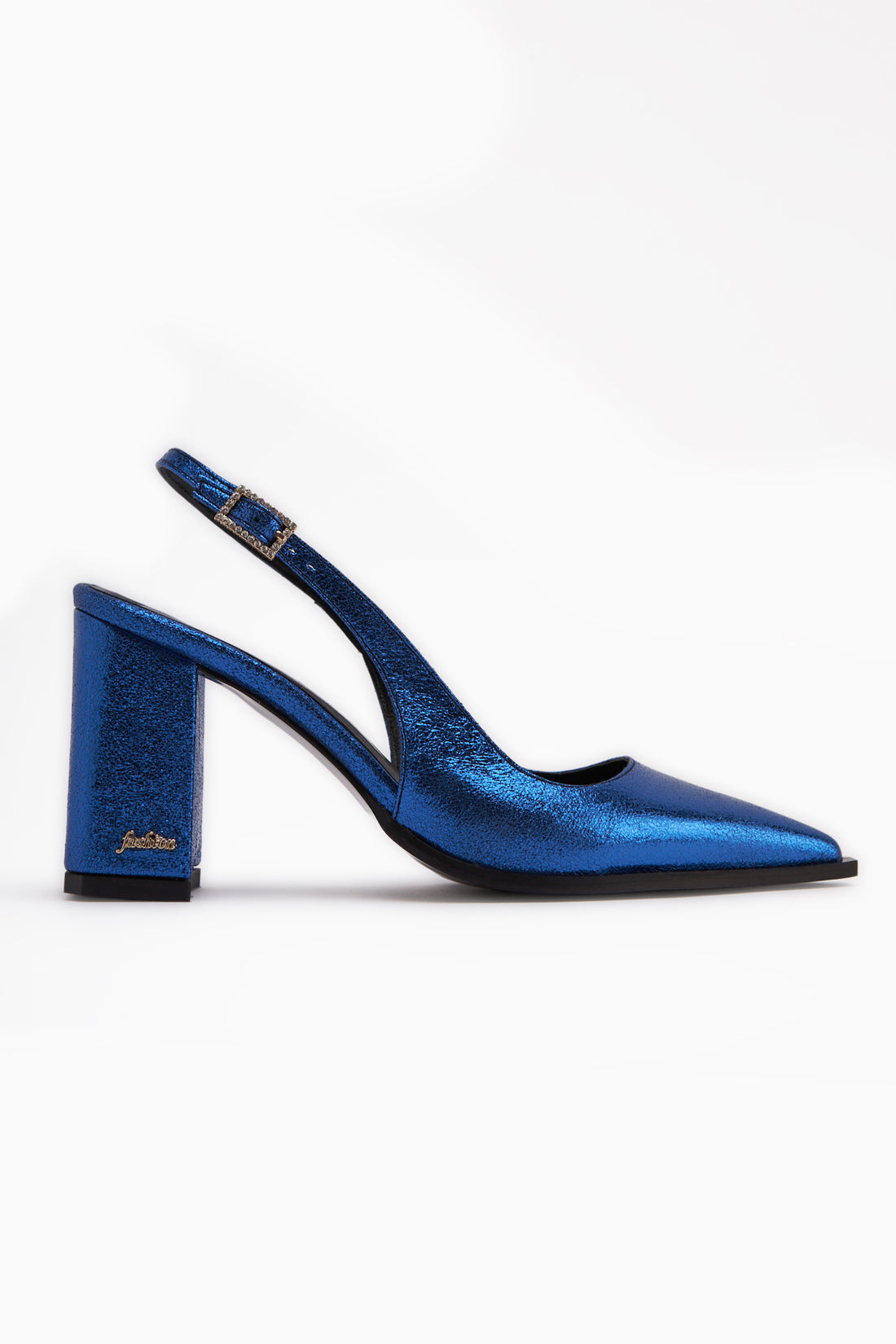 Essi Blue Closed Toe Thick Heeled Women’s Shoes