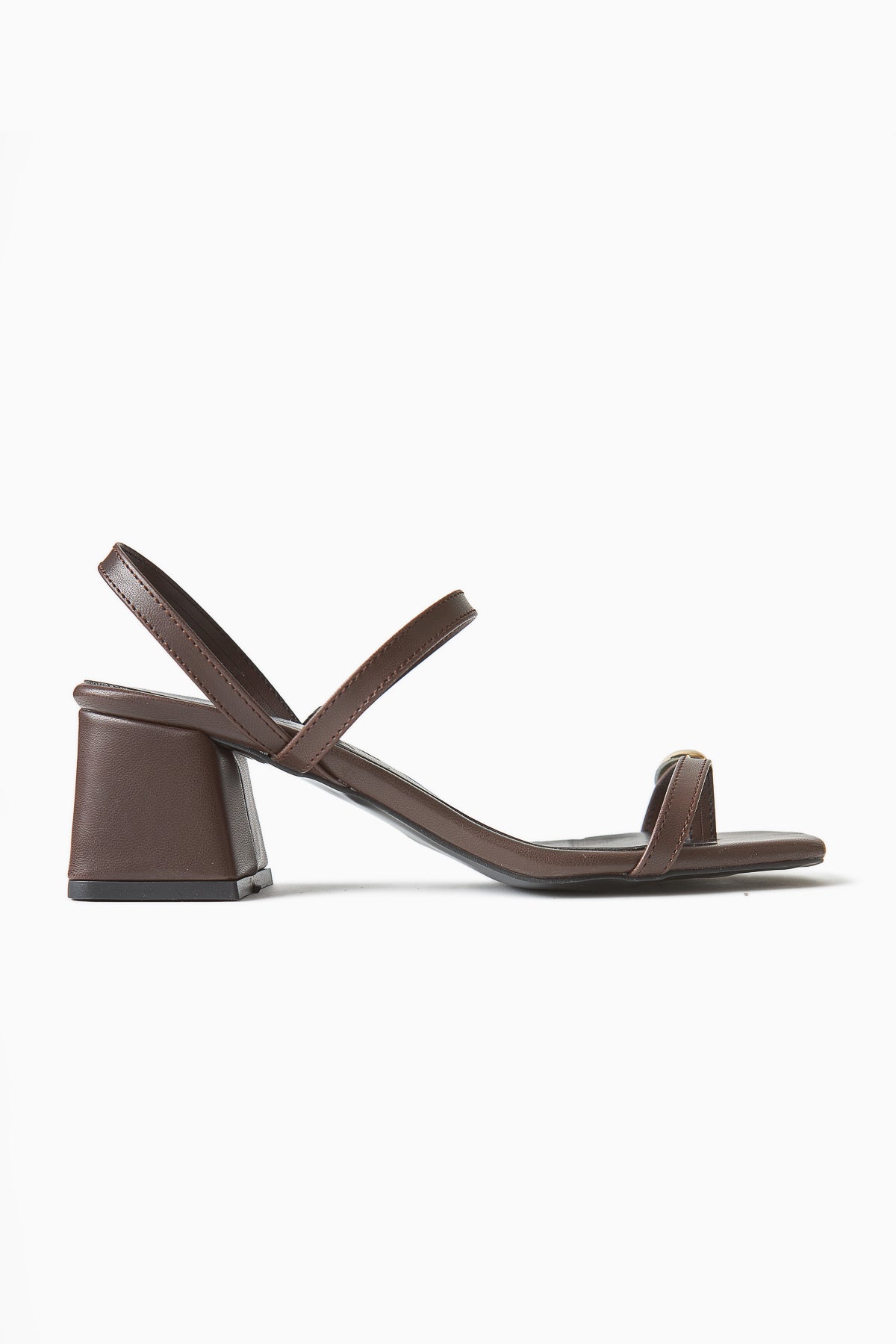 Selenya Coffee Thong Sandals with Buckle Detail for Women
