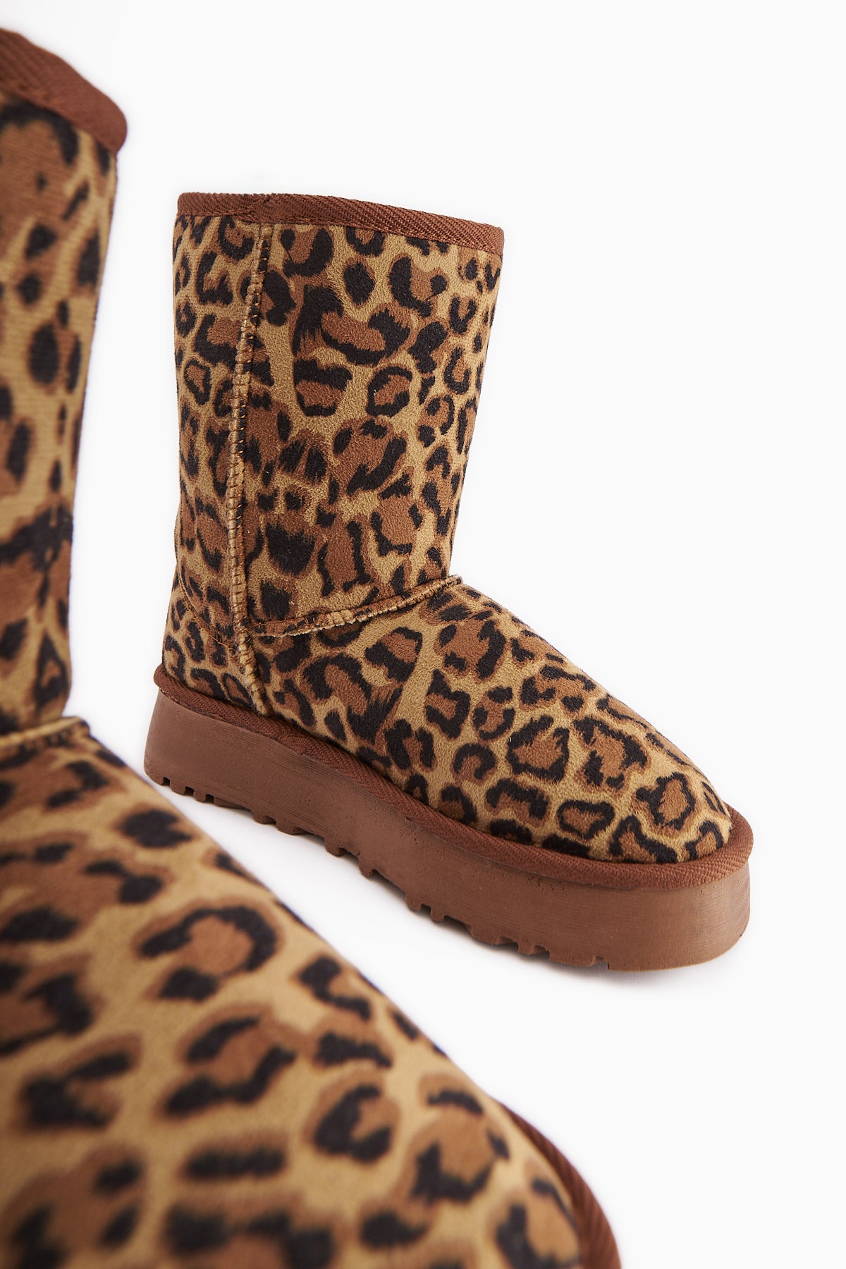 Lena-Birgitta Leopard Print Suede Fur Lined Women’s Boots