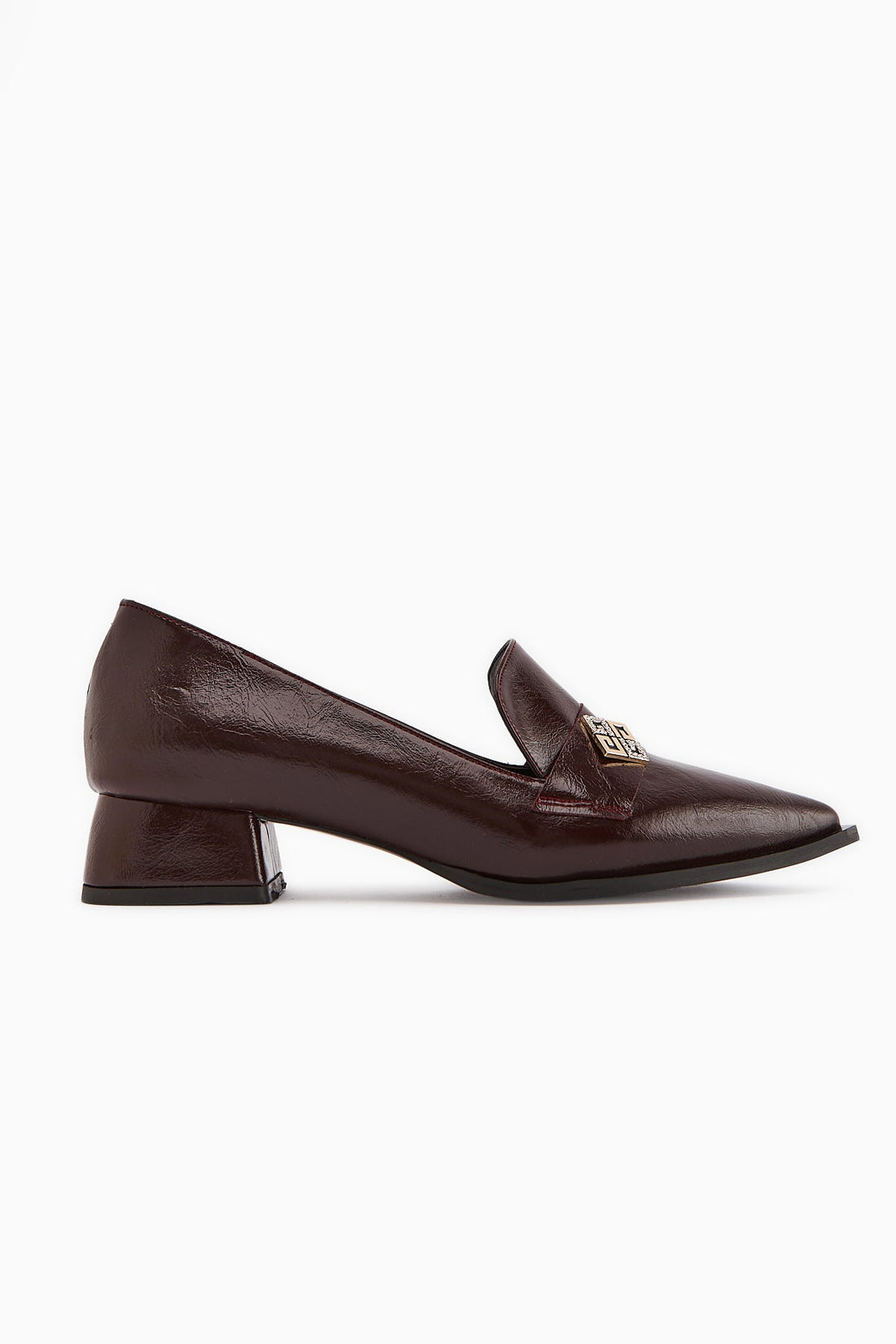 Jaklin - Burgundy Pointed-Toe Low-Heeled Shoe (Women)