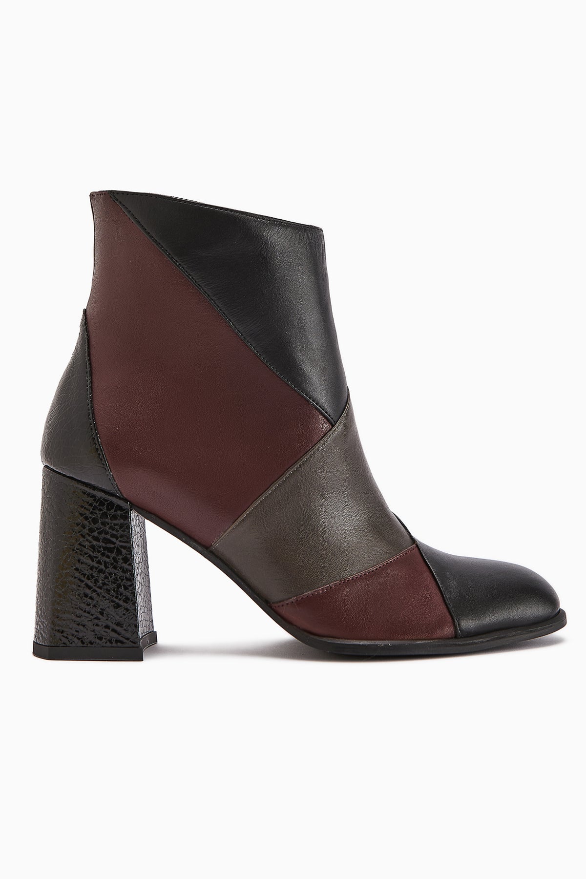 Ylwa Genuine Leather Black Bordeaux Heeled Women's Boot
