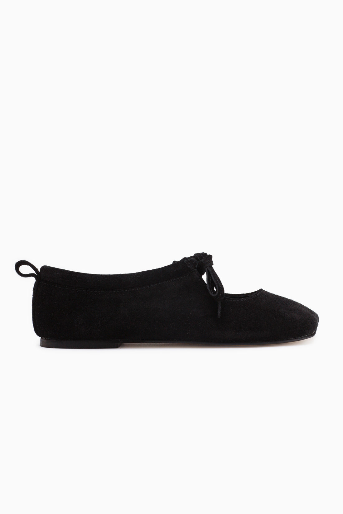 Ninva Genuine Leather Black Bow Lace-Up Women’s Ballet Flats
