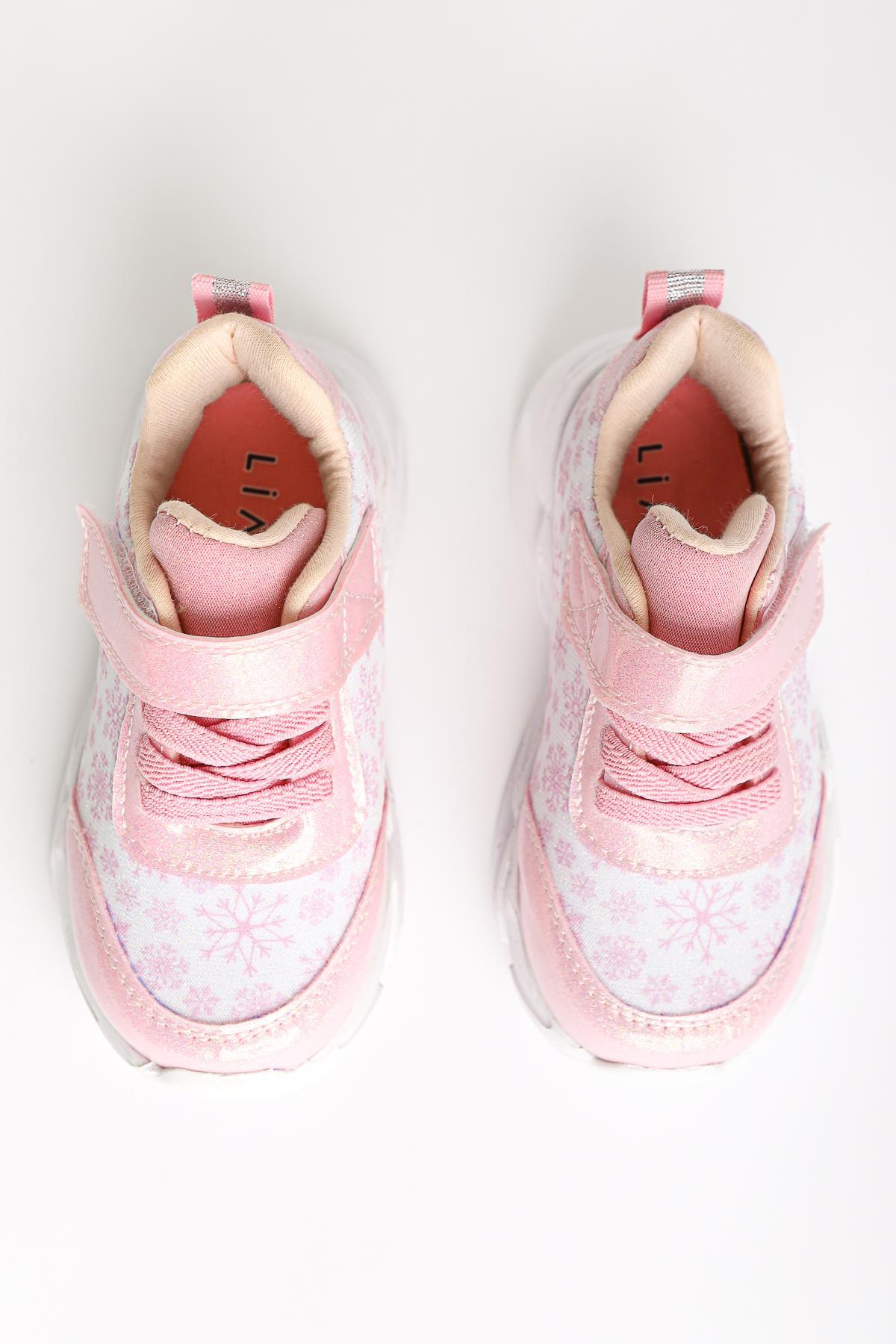 Denisa Powder Snow Themed Light-Up Baby Athletic Shoes