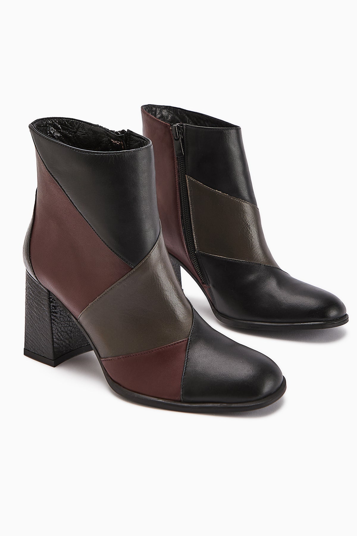 Ylwa Genuine Leather Black Bordeaux Heeled Women's Boot