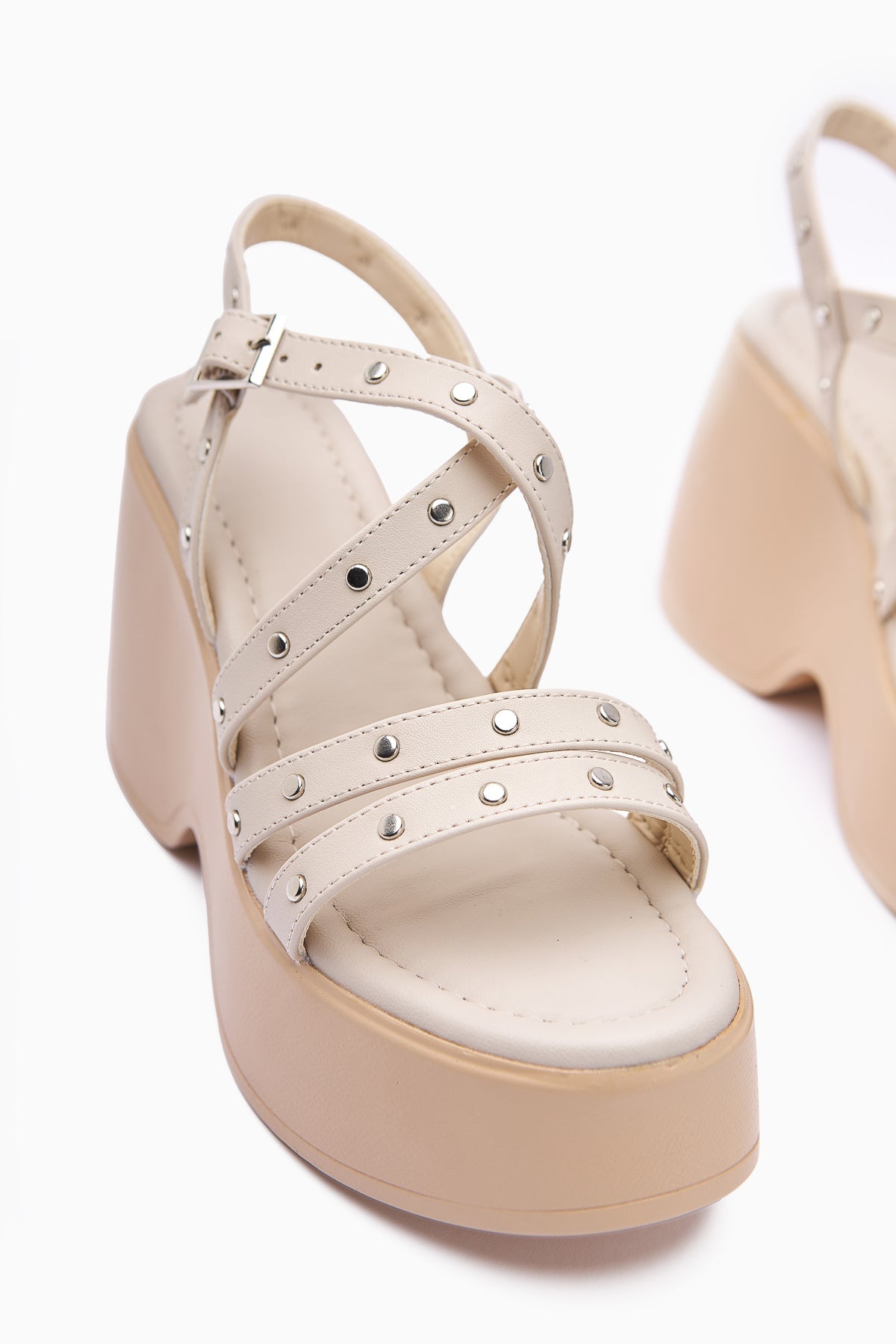 Ying Nude Strappy Platform Heels Women's Sandals