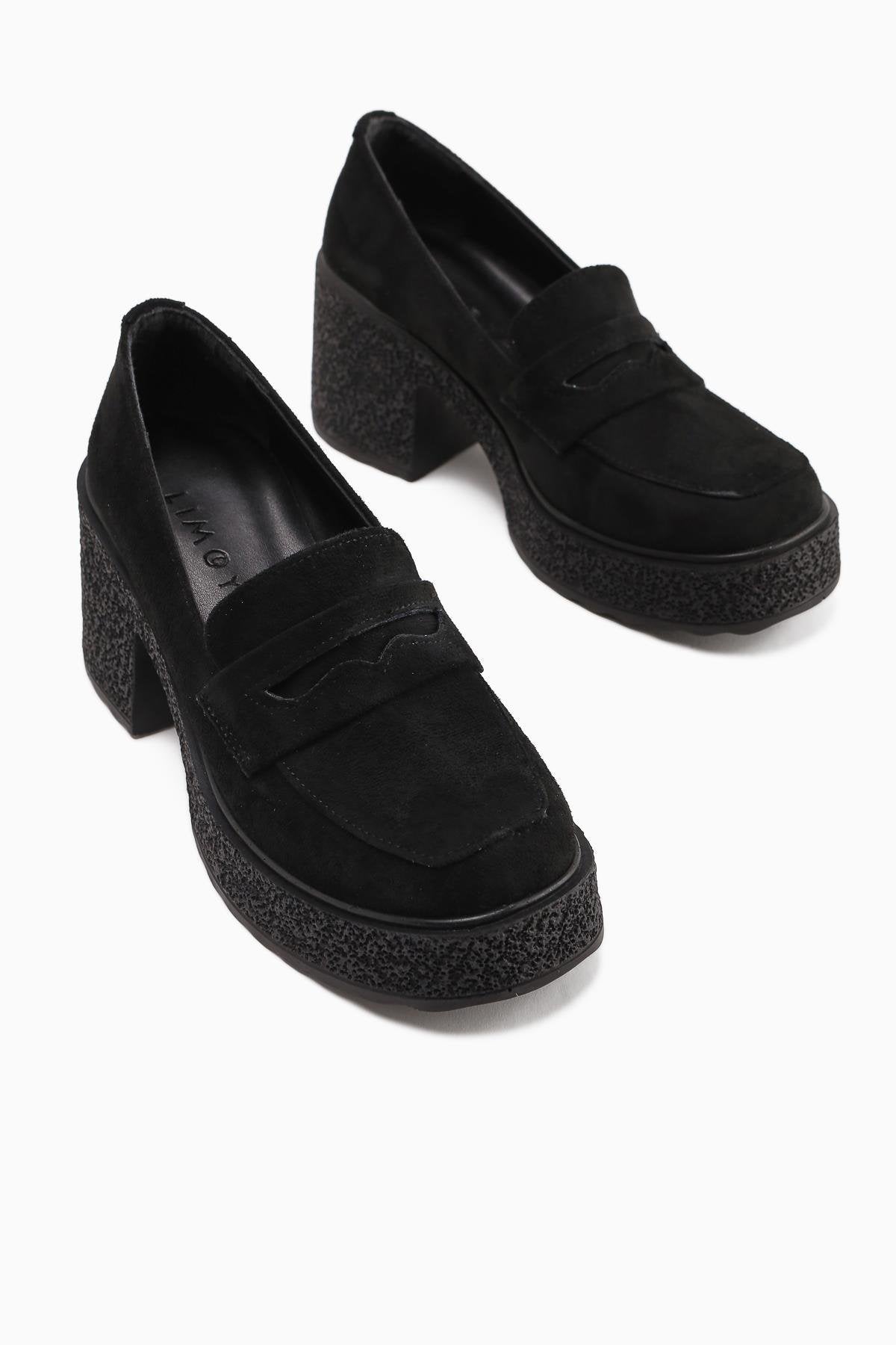 Boi Black Suede Platform Women's Casual Shoe