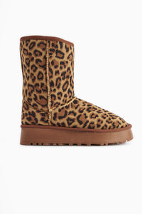 Lena-Birgitta Leopard Print Suede Fur Lined Women’s Boots