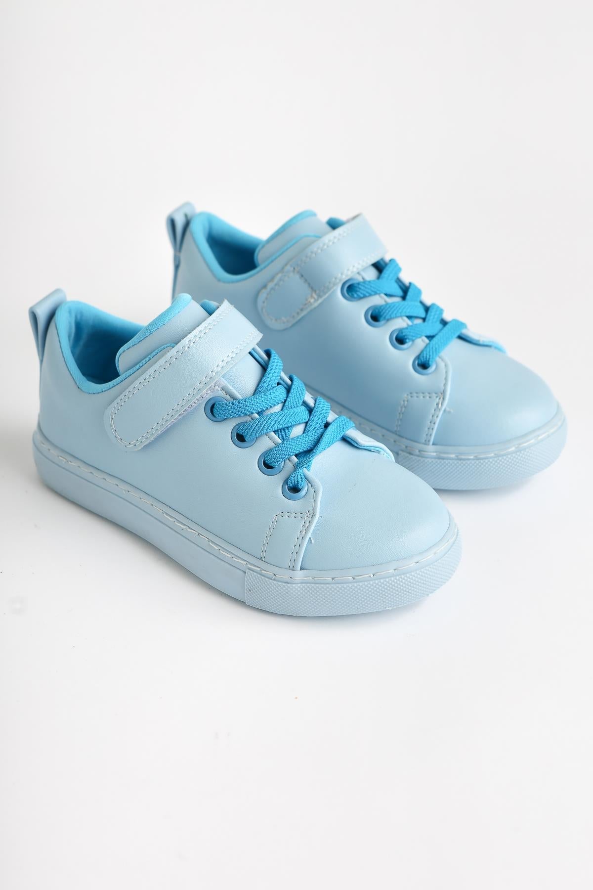 Hori Blue Lace-Up Sneaker with Velcro Detail for Kids