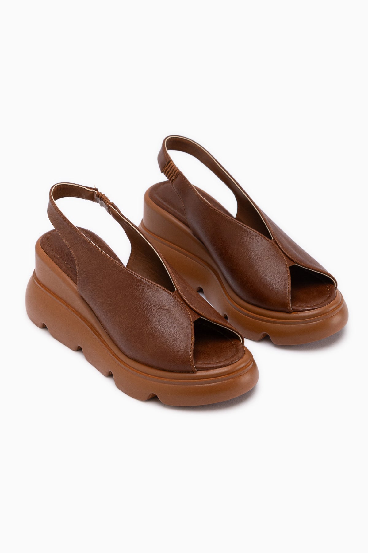 Tilda Tan Elastic Wedge Women’s Sandal