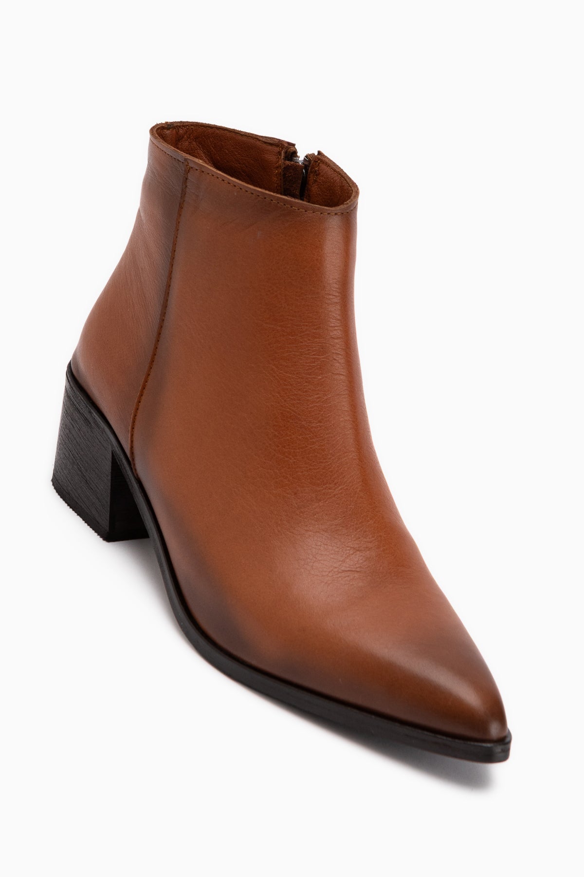 Mita Genuine Leather Tan Heeled Women’s Boots