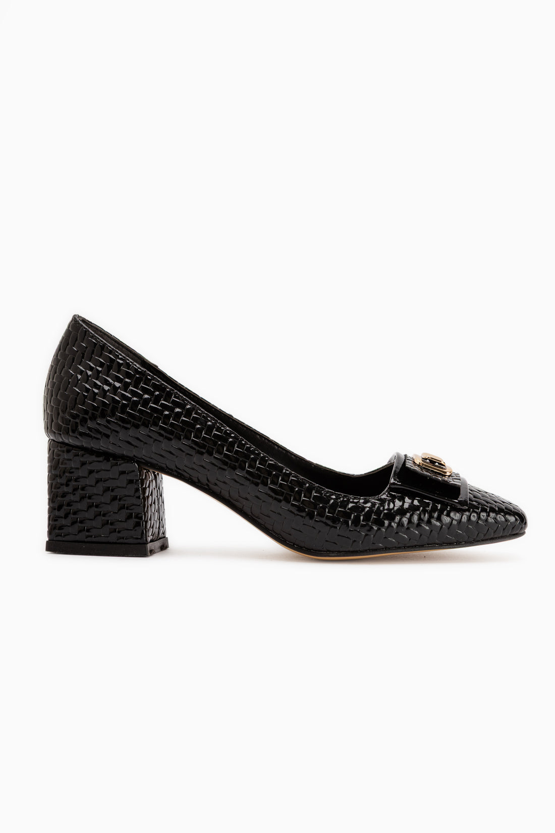 Keira Black Buckle Detailed Women’s Heeled Shoes