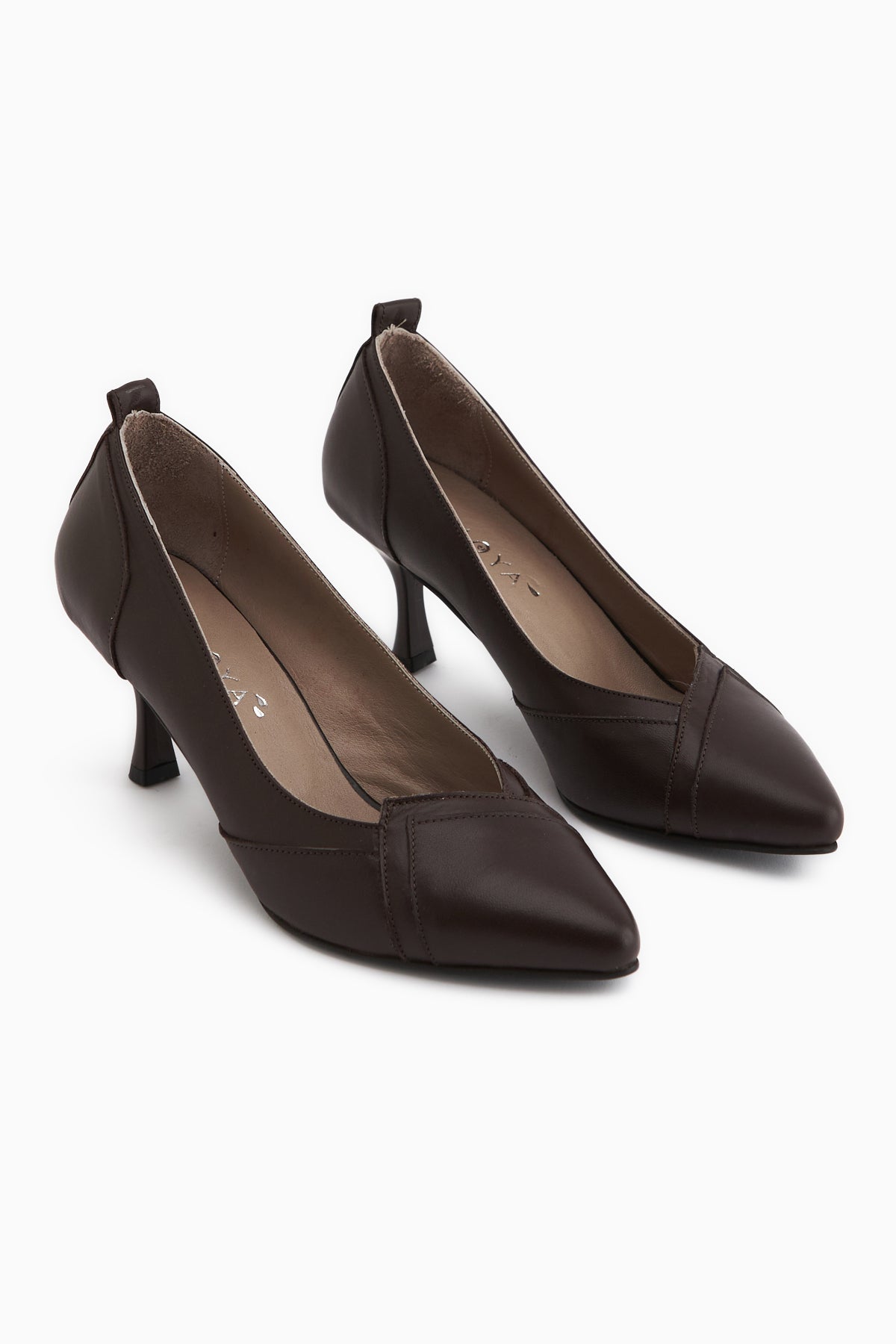 Mirella Genuine Leather Brown Women’s Heeled Shoes