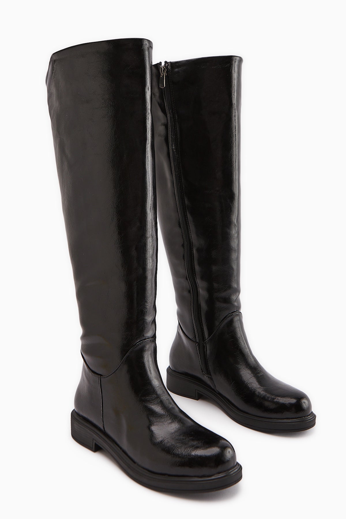 Henni – Black Wide-Calf Knee-High Boot (Women)