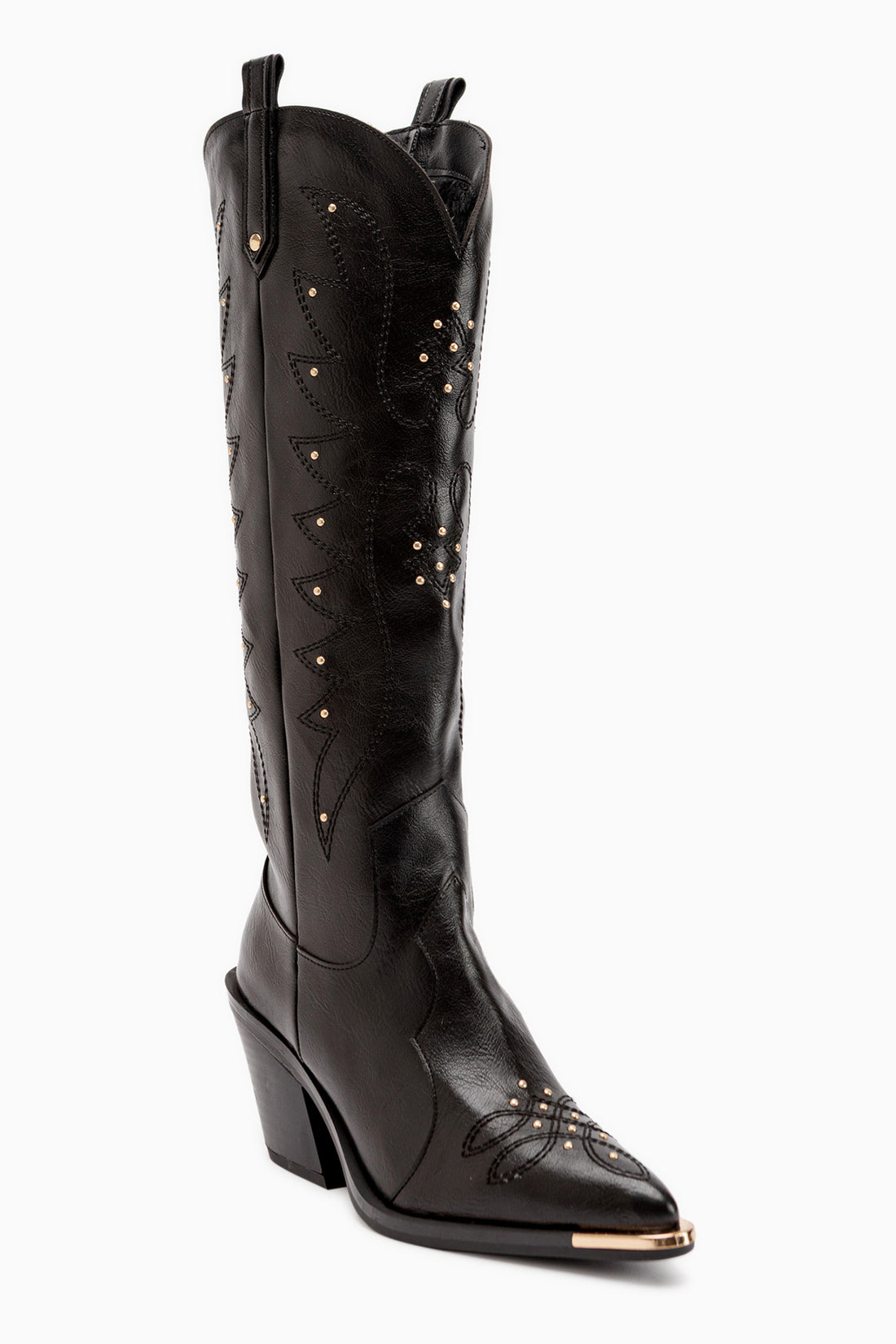 Elnora Black Embroidered Western Women’s Boots