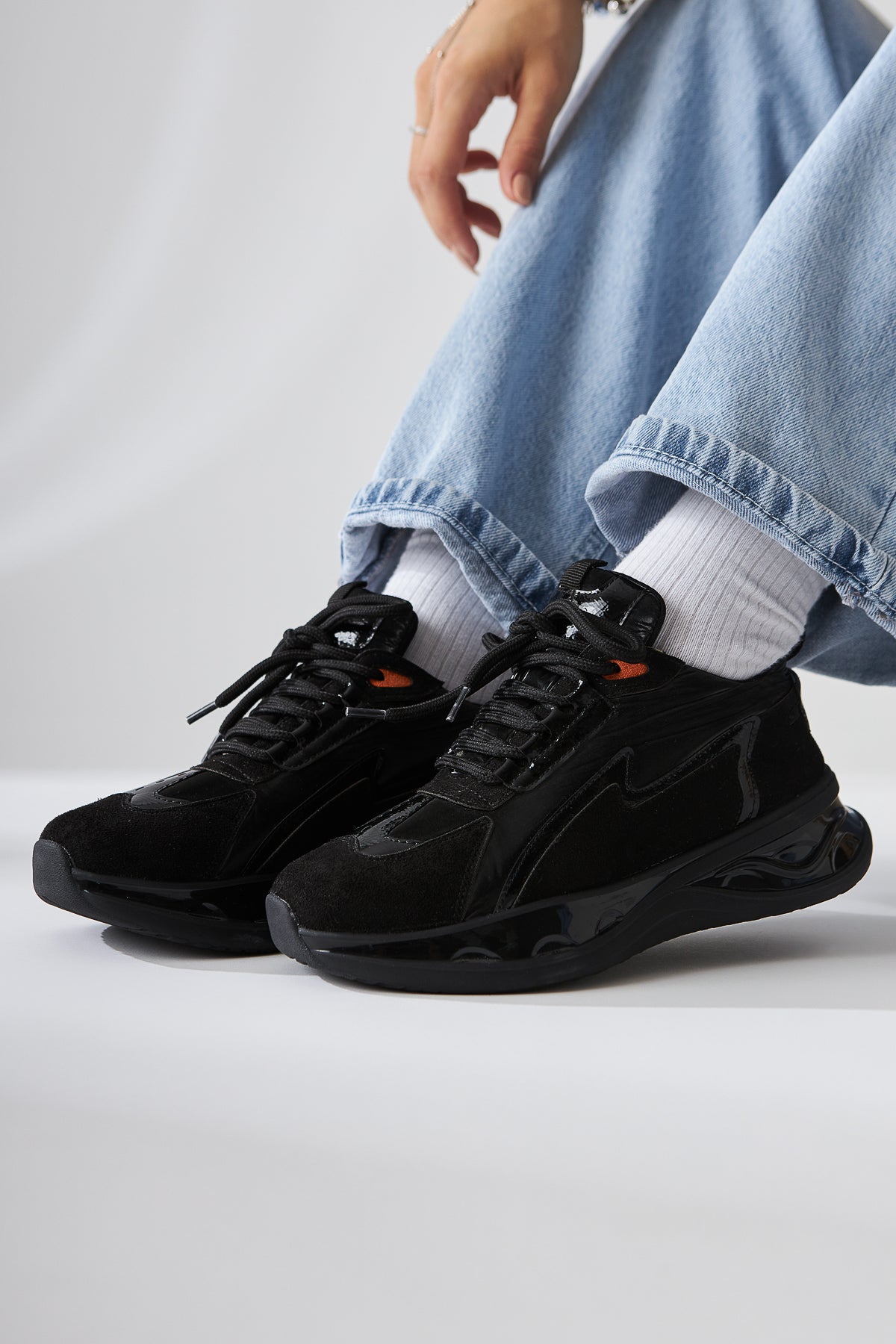 Tolin Black Parachute Fabric Women’s Sneakers