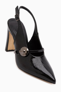 Sanita Black Buckle Detailed Women’s Heeled Shoes