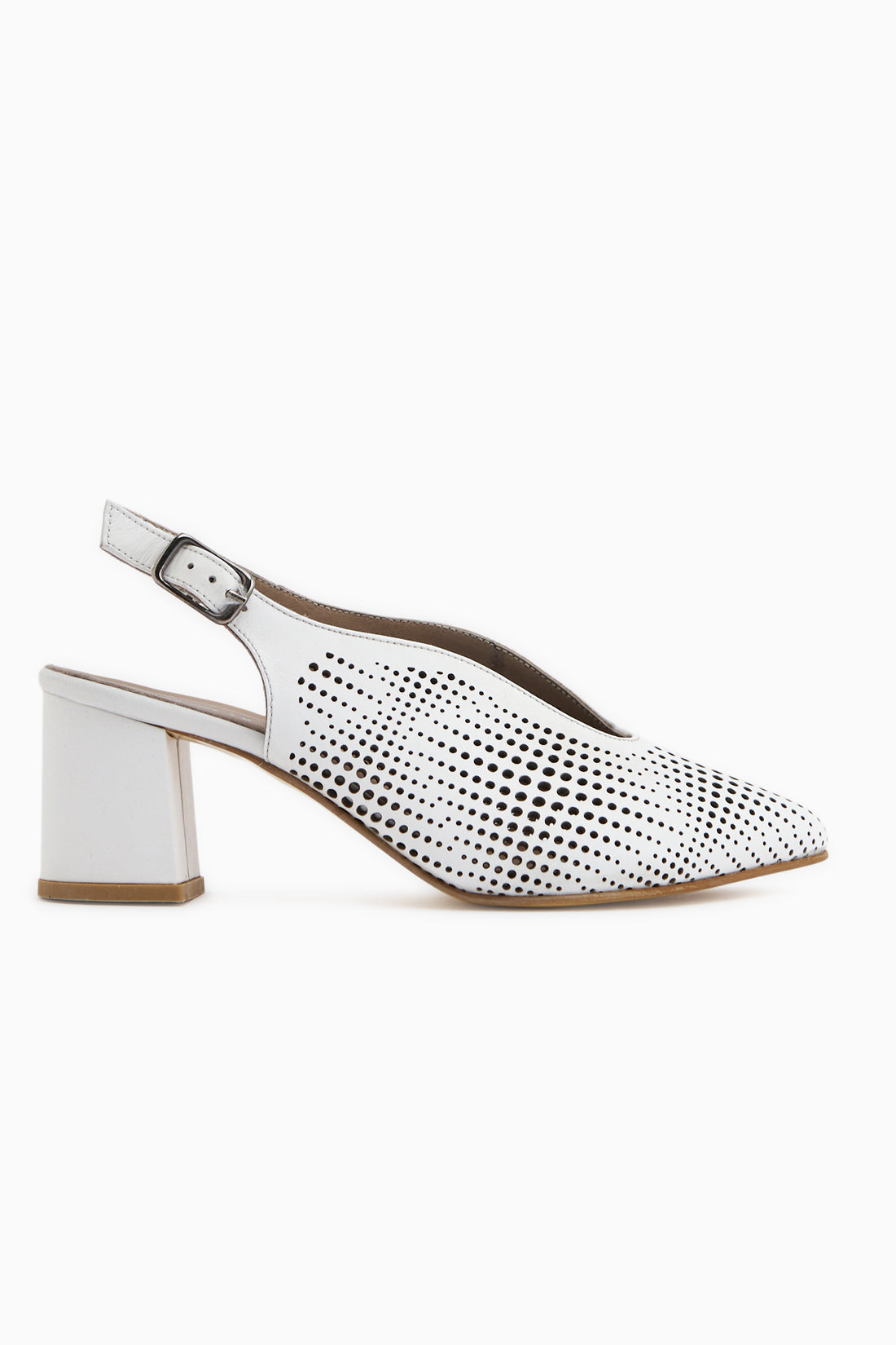 Nury Genuine Leather White Women’s Heeled Shoes
