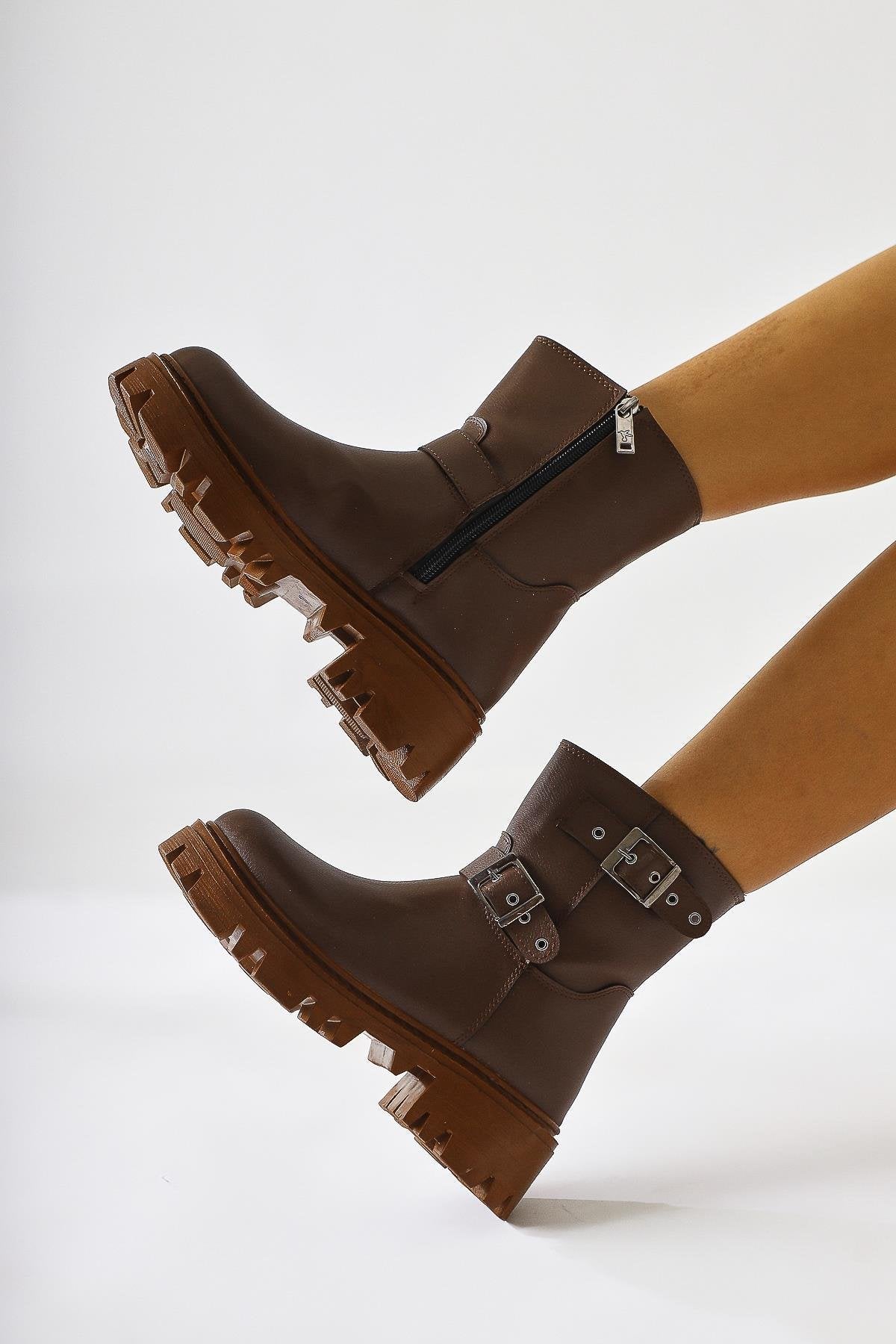 Veneta – Brown Belt-Detail Boot (Women)