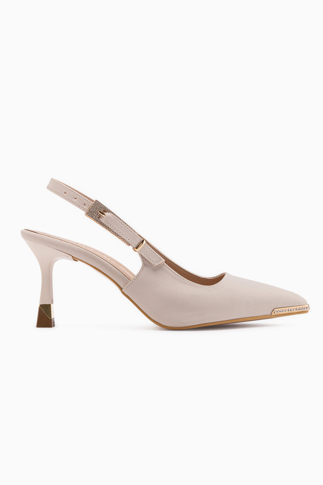 Lavin Beige Stone Detailed Women’s Heeled Shoes