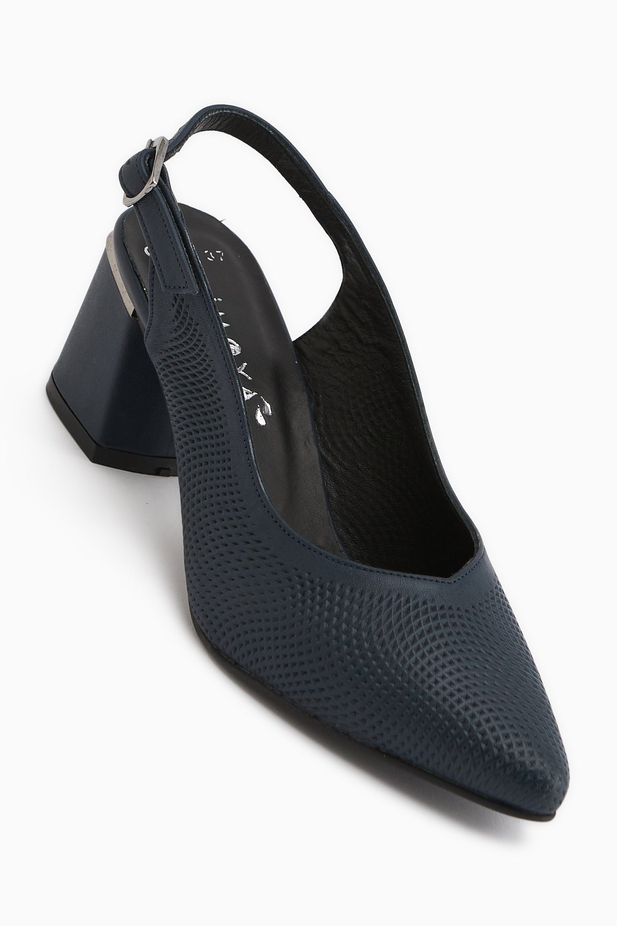 Ravina Genuine Leather Navy Women’s Heeled Shoes