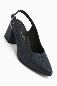 Ravina Genuine Leather Navy Women’s Heeled Shoes