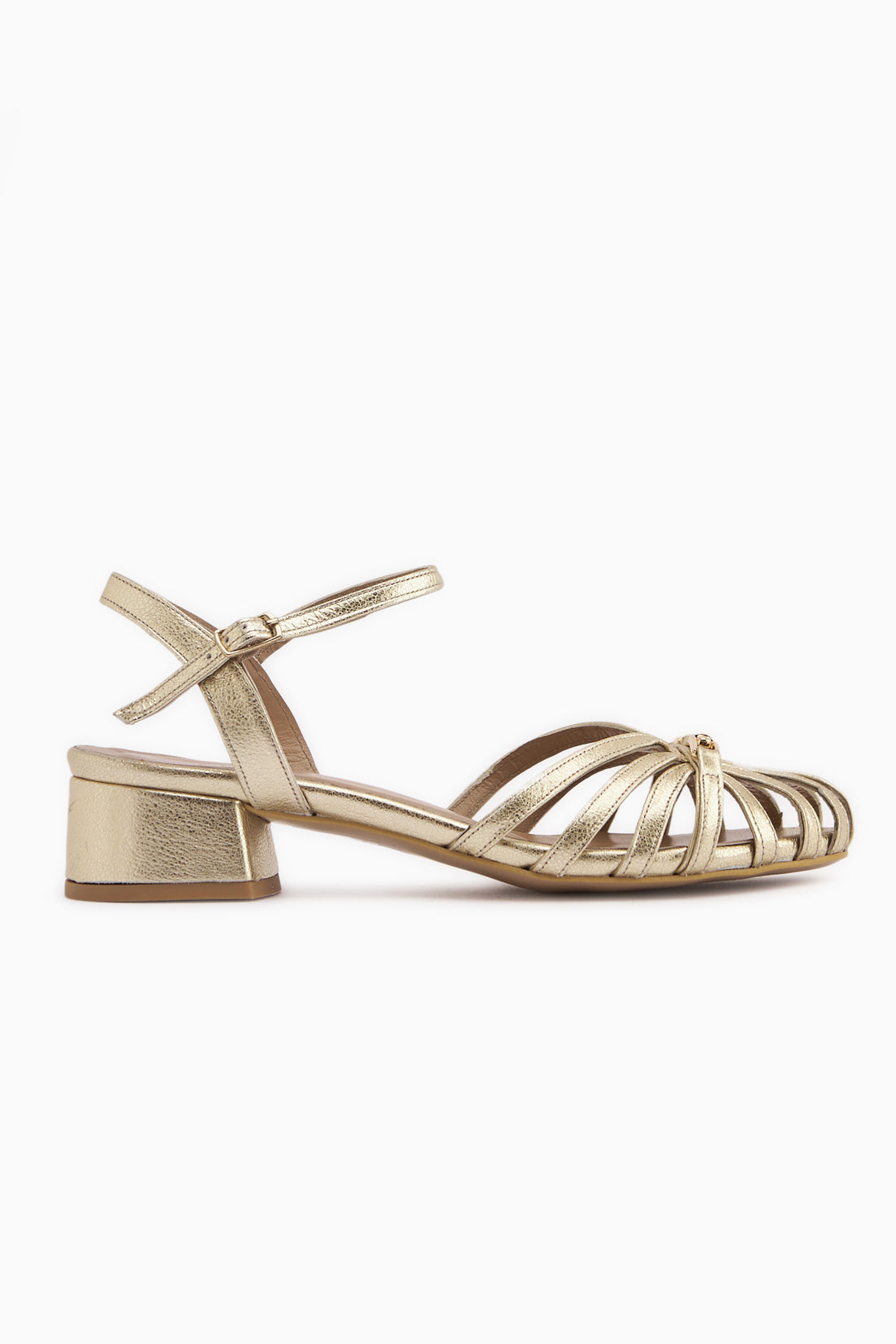 Genuine Leather Serry Gold Buckle Women’s Sandal